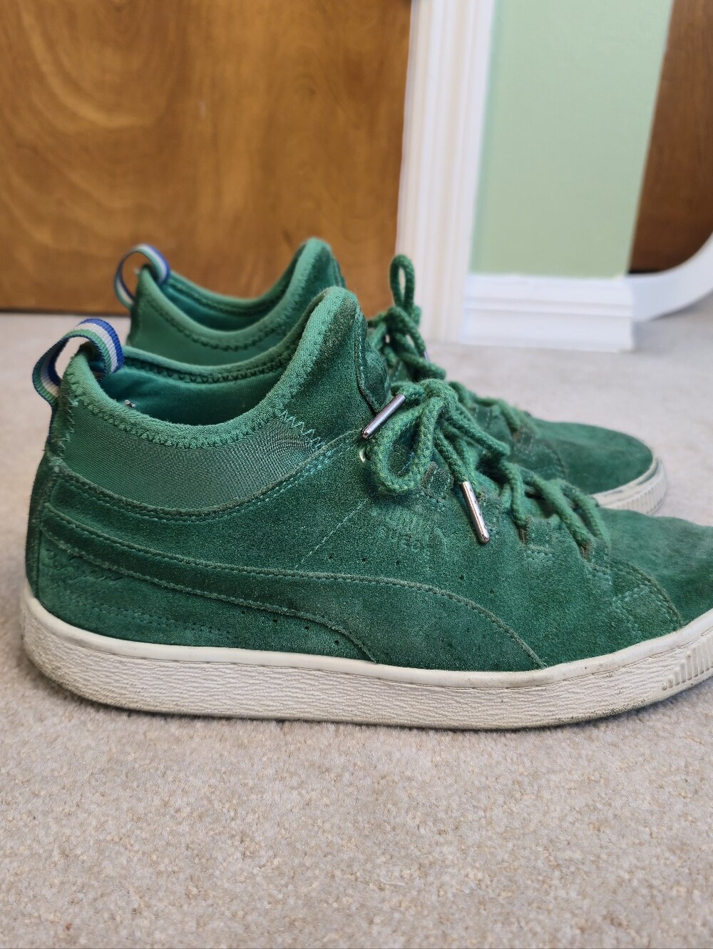 Puma Big Sean Jellybean Size 8.5 Emerald Green Suede Mid Top Sneaker 366252 02